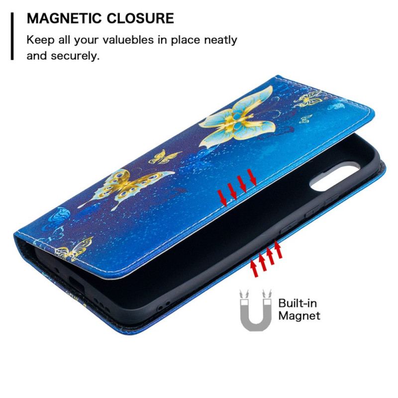 Flip Cover Xiaomi Redmi 9A Papillons Bleus