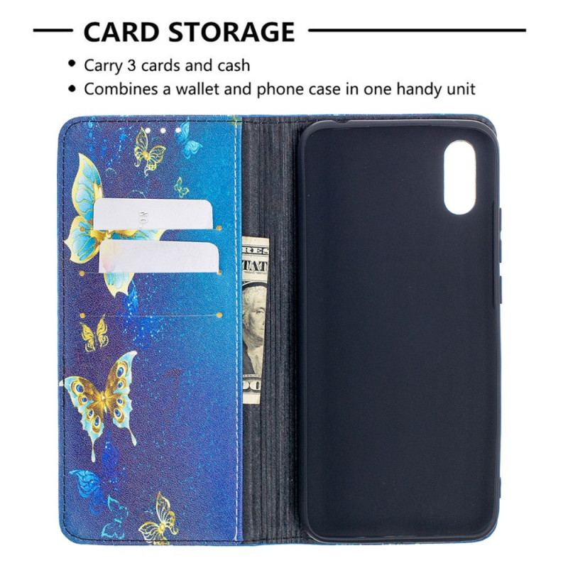 Flip Cover Xiaomi Redmi 9A Papillons Bleus