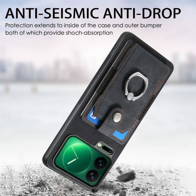 Coque Xiaomi 17 Pro Effet Cuir Support et Porte-Cartes