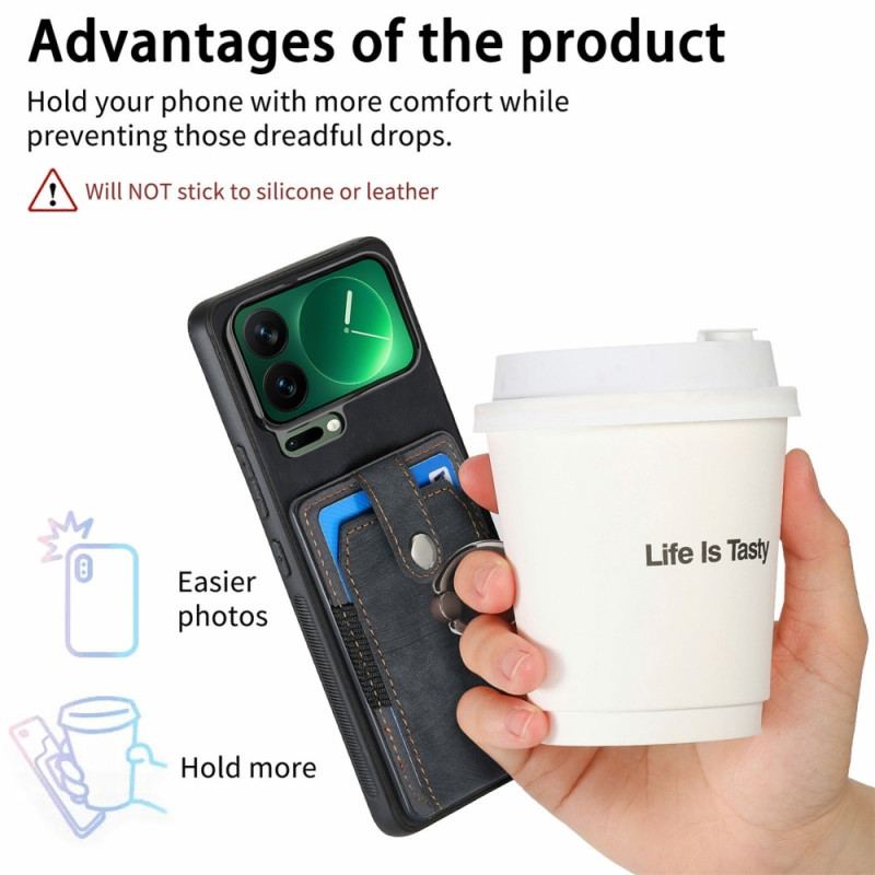 Coque Xiaomi 17 Pro Effet Cuir Support et Porte-Cartes