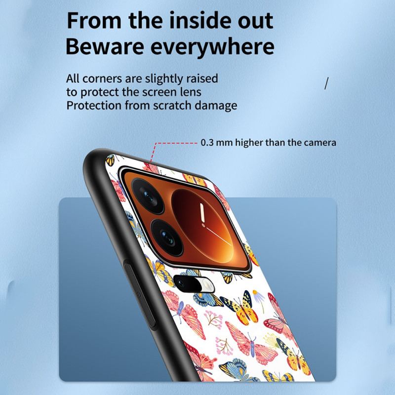 Coque Xiaomi 17 Pro Verre Trempé Papillons
