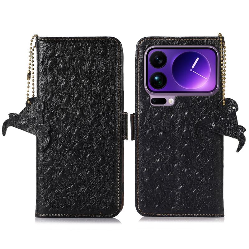 Housse Xiaomi 17 Pro Blocage RFID Cuir Véritable