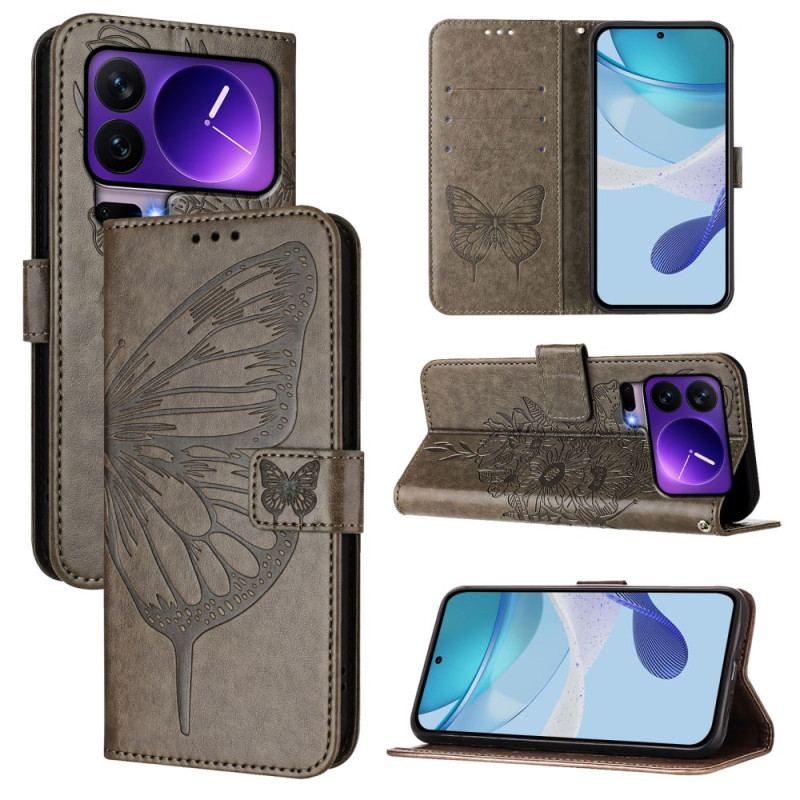 Housse Xiaomi 17 Pro Design Papillon à Lanière