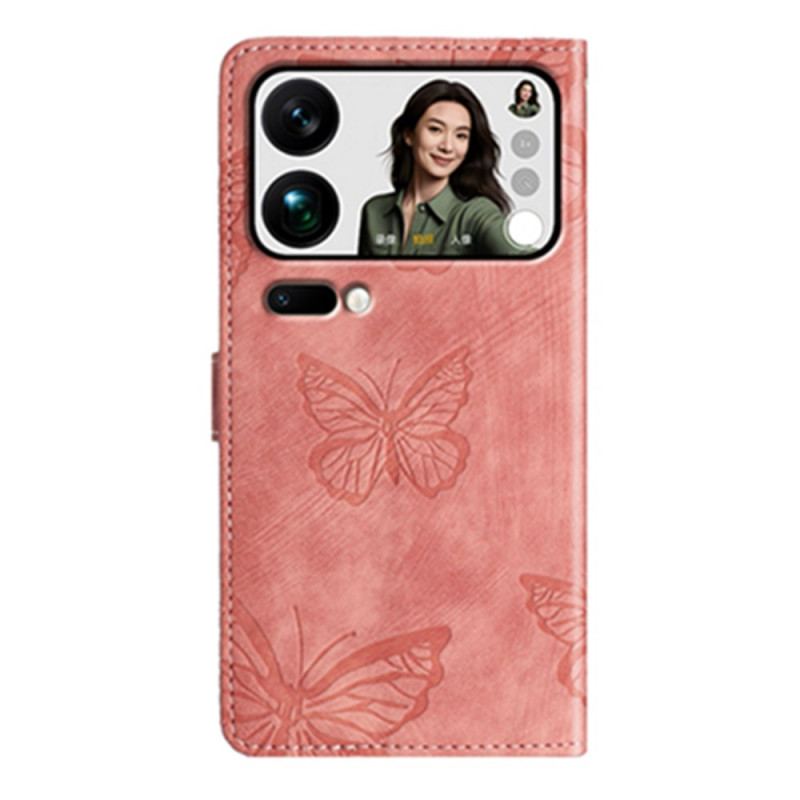 Housse Xiaomi 17 Pro Effet Daim Design Papillons