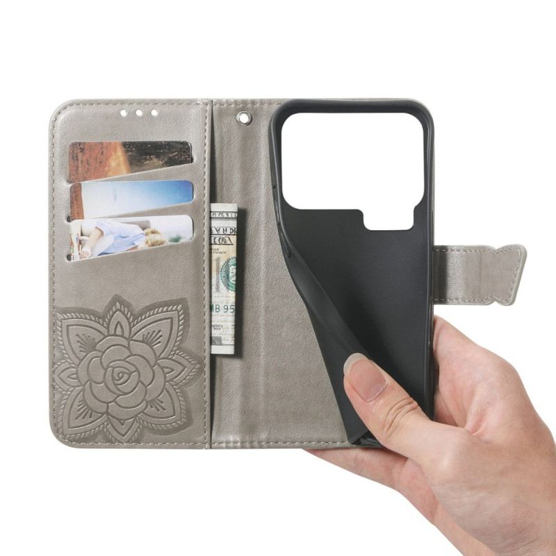 Housse Xiaomi 17 Pro Papillon 3D et Strass