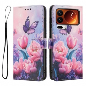 Housse Xiaomi 17 Pro Papillons et Fleurs Roses