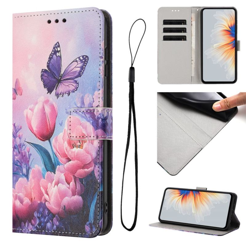 Housse Xiaomi 17 Pro Papillons et Fleurs Roses