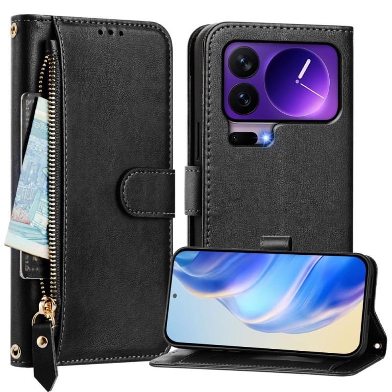 Housse Xiaomi 17 Pro Poche Zippée et Multiples Porte-Cartes