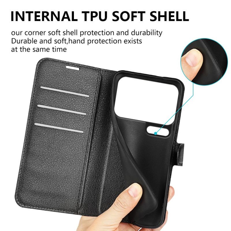 Housse Xiaomi 17 Pro Simili Cuir Litchi