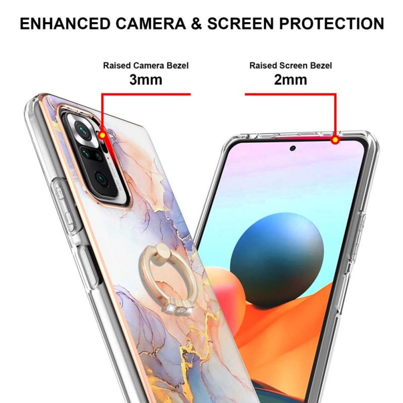 Coque Xiaomi Redmi Note 10 Pro Marbre avec Anneau-Support