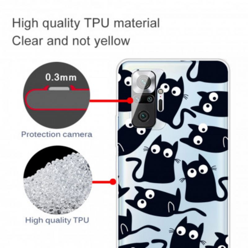 Coque Xiaomi Redmi Note 10 Pro Multiples Chats Noirs