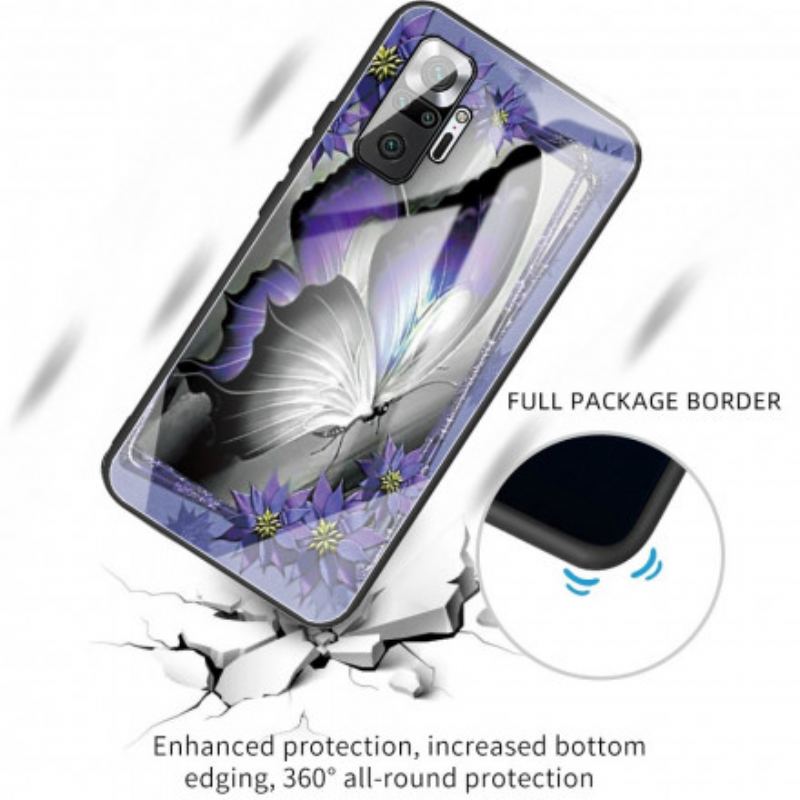 Coque Xiaomi Redmi Note 10 Pro Verre Trempé Papillon Violet
