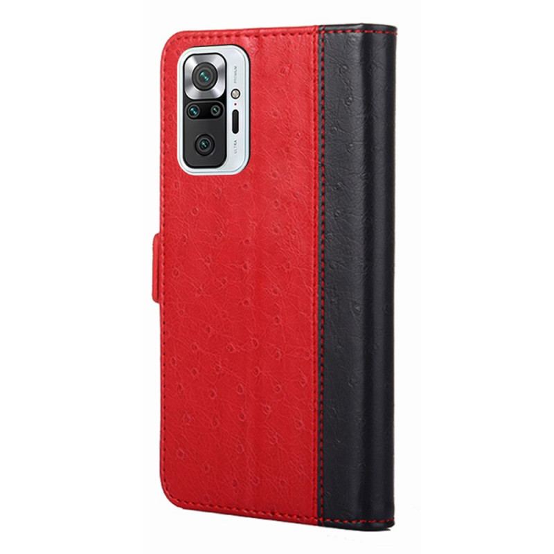 Housse Xiaomi Redmi Note 10 Pro Bicolore Texture Peau d'Autruche