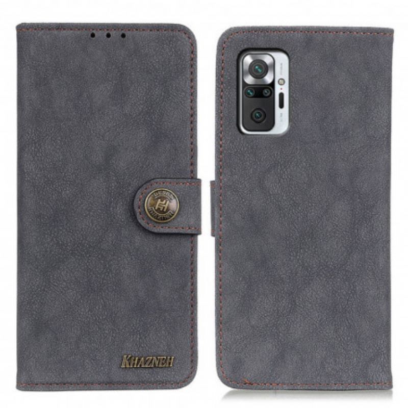 Housse Xiaomi Redmi Note 10 Pro Cuir Fendu Rétro KHAZNEH