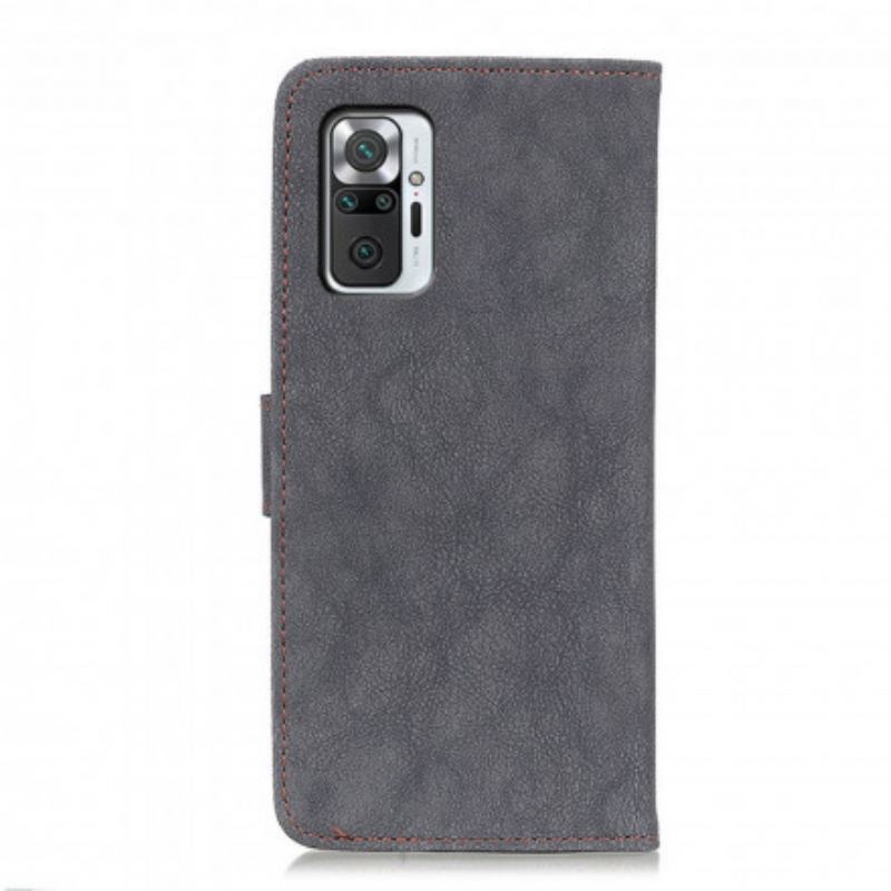 Housse Xiaomi Redmi Note 10 Pro Cuir Fendu Rétro KHAZNEH