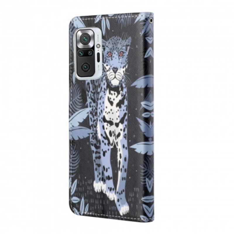 Housse Xiaomi Redmi Note 10 Pro Léopard à Lanière