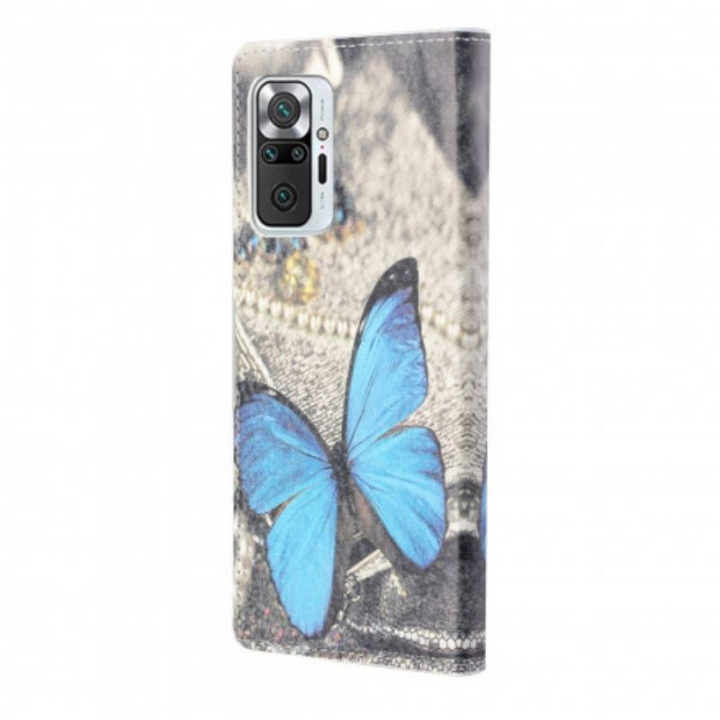 Housse Xiaomi Redmi Note 10 Pro Papillon Bleu