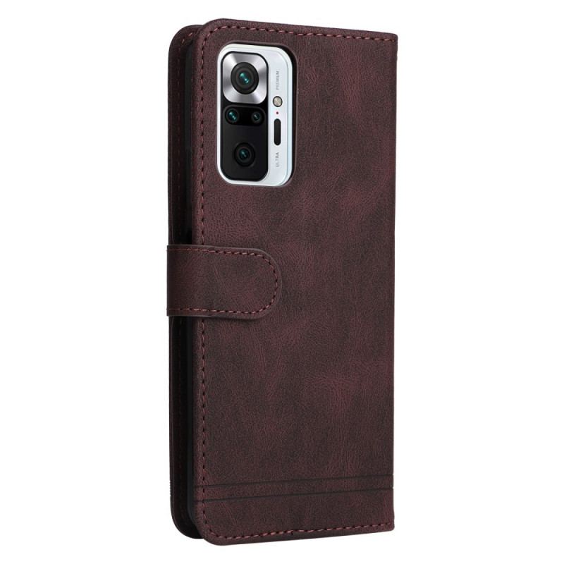 Housse Xiaomi Redmi Note 10 Pro Simili Cuir Rivet et Lanière