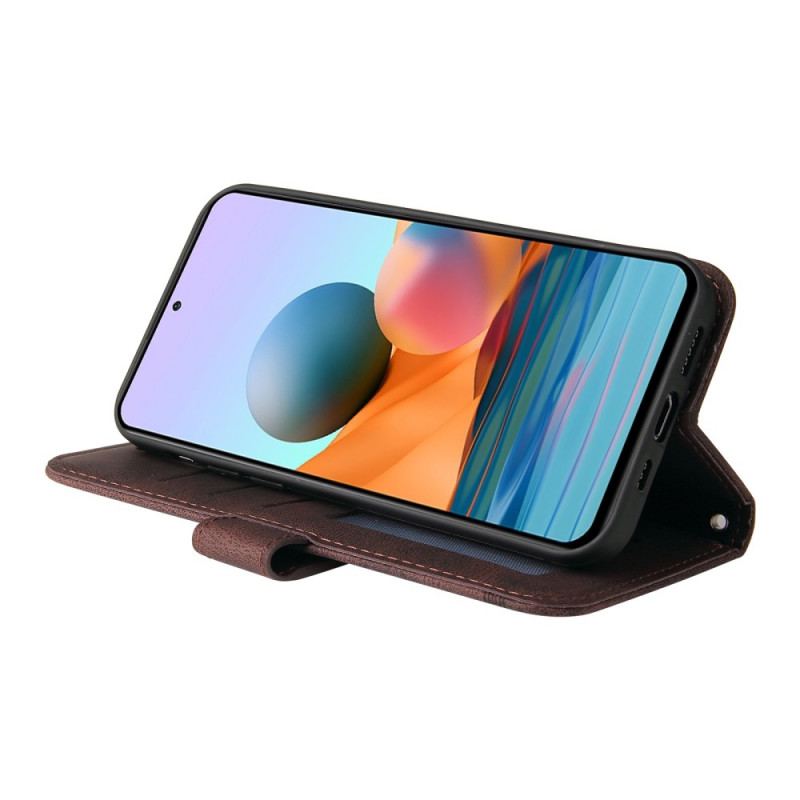 Housse Xiaomi Redmi Note 10 Pro Simili Cuir Rivet et Lanière