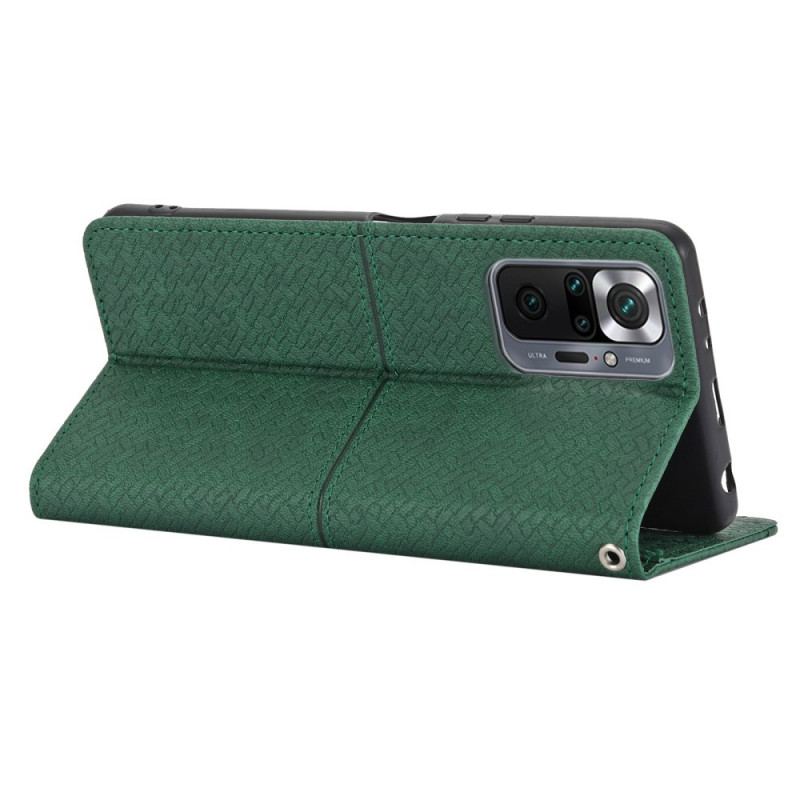 Housse Xiaomi Redmi Note 10 Pro Style Cuir Tissée à Lanière