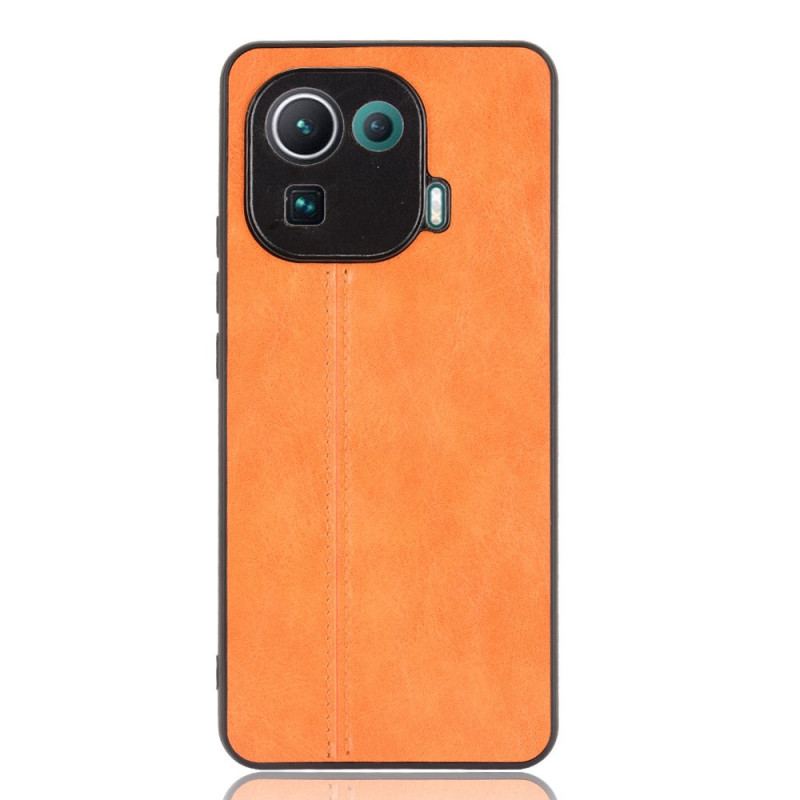 Coque Xiaomi Mi 11 Pro Effet Cuir Couture