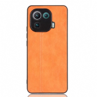 Coque Xiaomi Mi 11 Pro Effet Cuir Couture