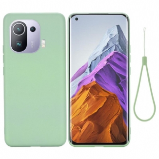Coque Xiaomi Mi 11 Pro Silicone Liquide Avec Lanière