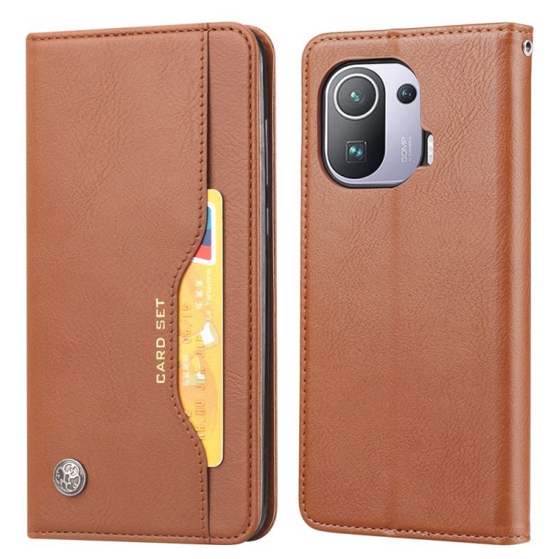 Flip Cover Xiaomi Mi 11 Pro Simili Cuir Porte-Cartes