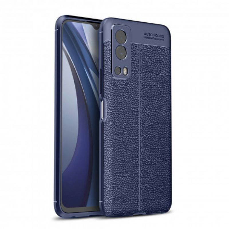 Coque Vivo Y72 5G Effet Cuir Litchi Double Line