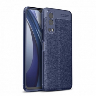Coque Vivo Y72 5G Effet Cuir Litchi Double Line