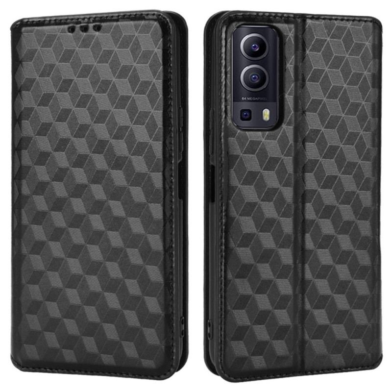 Flip Cover Vivo V72 5G Effet Cuir Diamant