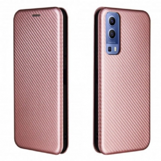 Flip Cover Vivo Y72 5G Silicone Carbone Coloré