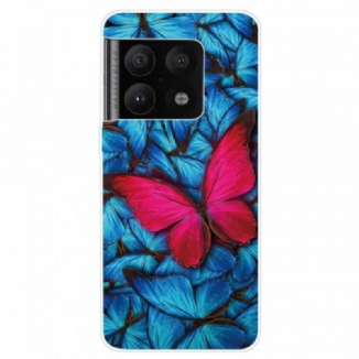 Coque OnePlus 10 Pro 5G Flexible Papillon Fuchsia