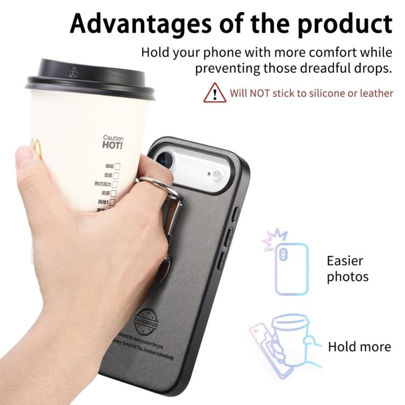 Coque pour iPhone Air avec support pliable et texture twill