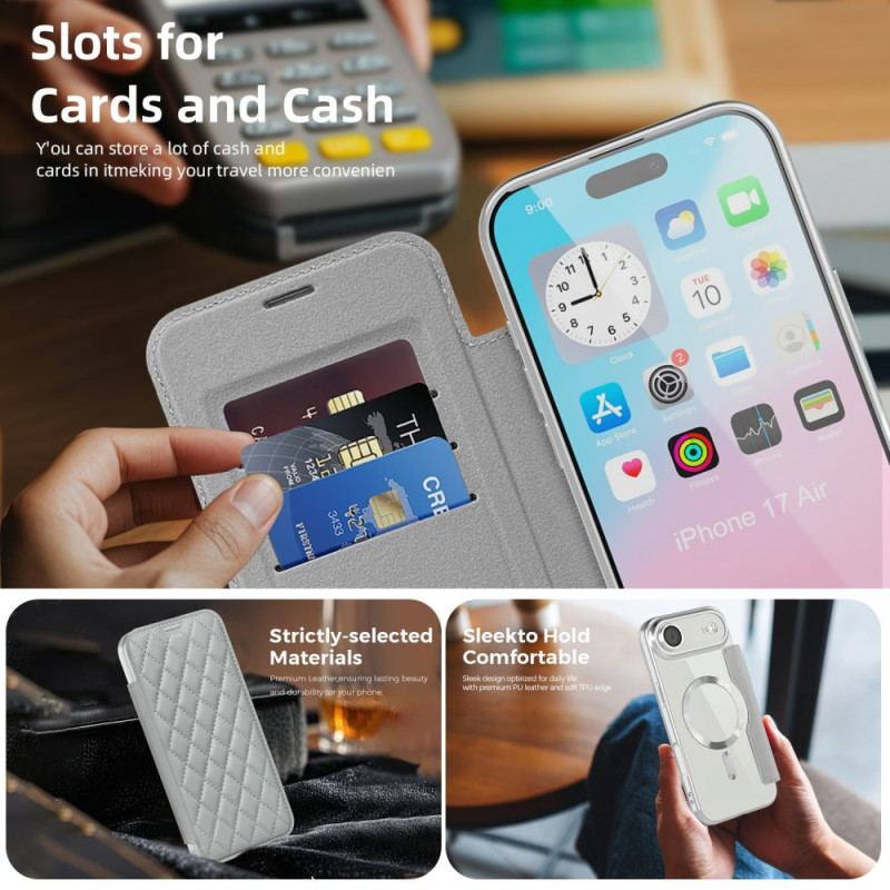 Flip Cover iPhone Air Compatible MagSafe Matellasée