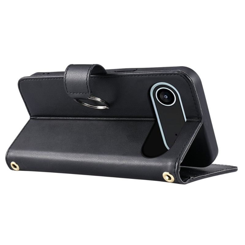 Housse iPhone Air Portefeuille Matelassé avec Lanière et Bandoulière