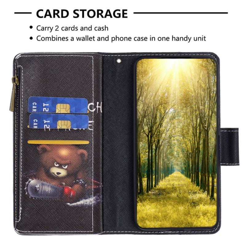 Housse Xiaomi 13 Lite Portefeuille Ours Dangereux