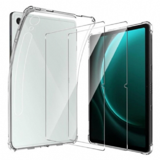 Coque Samsung Galaxy Tab S10 FE / S9 FE Transparente avec 2 Protecteurs Écran en Verre Trempé