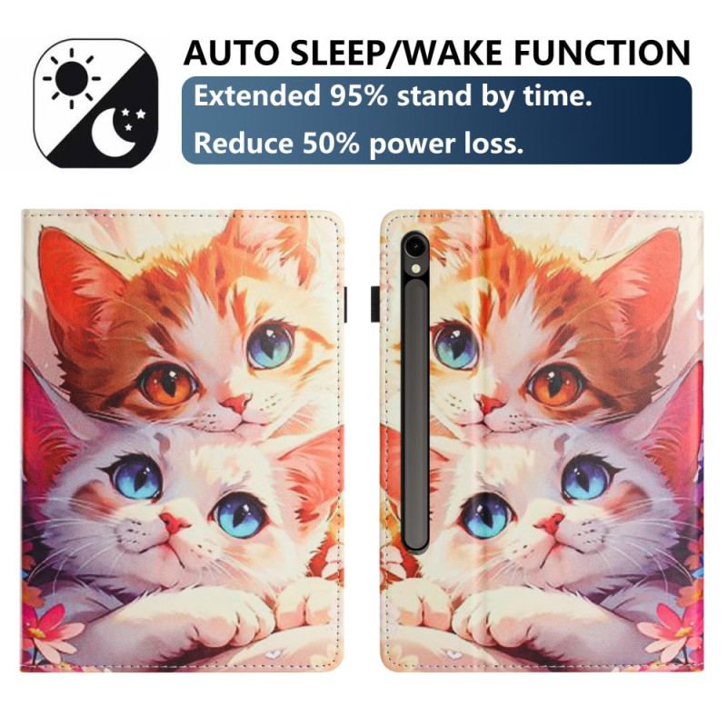Étui Samsung Galaxy Tab S10 FE / S9 / S9 FE Motif Deux Chats