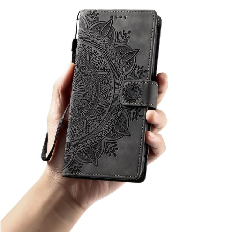 Housse OnePlus 15R Portefeuille Effet Daim Mandala