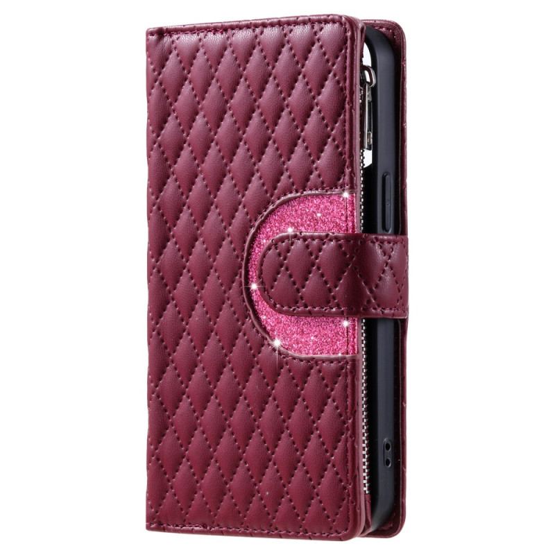 Housse OnePlus 15R Portefeuille Matelassée à Paillettes