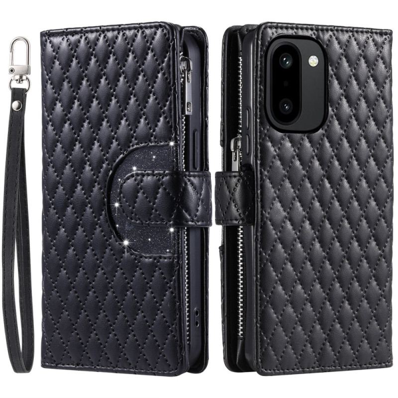 Housse OnePlus 15R Portefeuille Matelassée à Paillettes