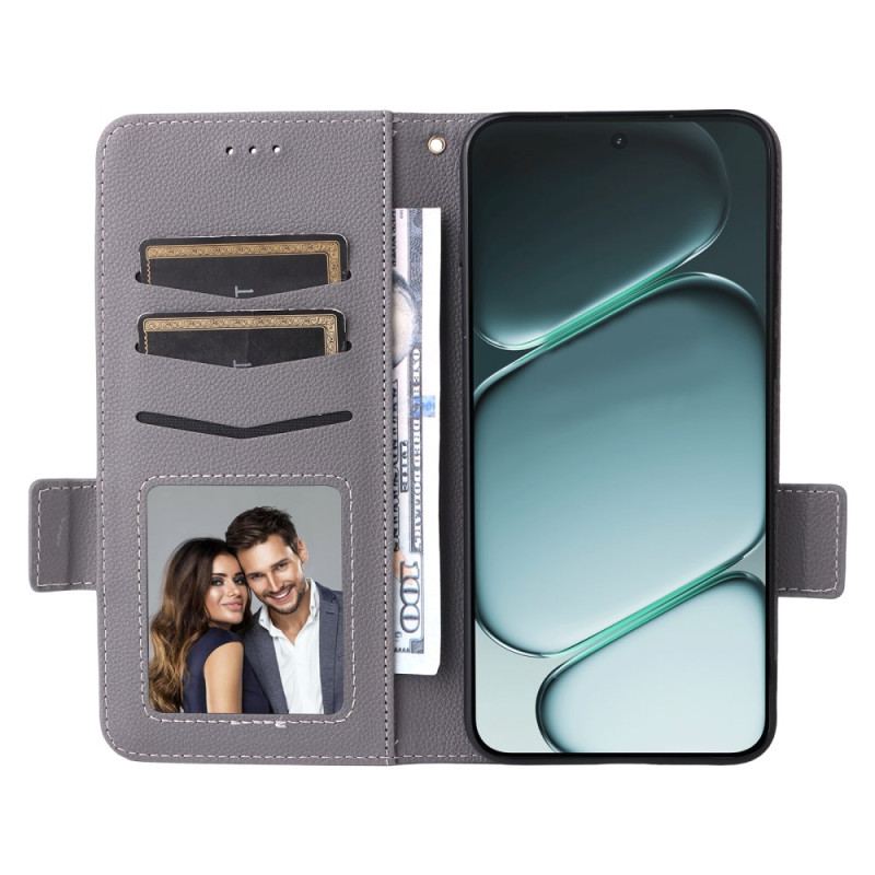 Housse OnePlus 15R Texture Litchi à Lanière