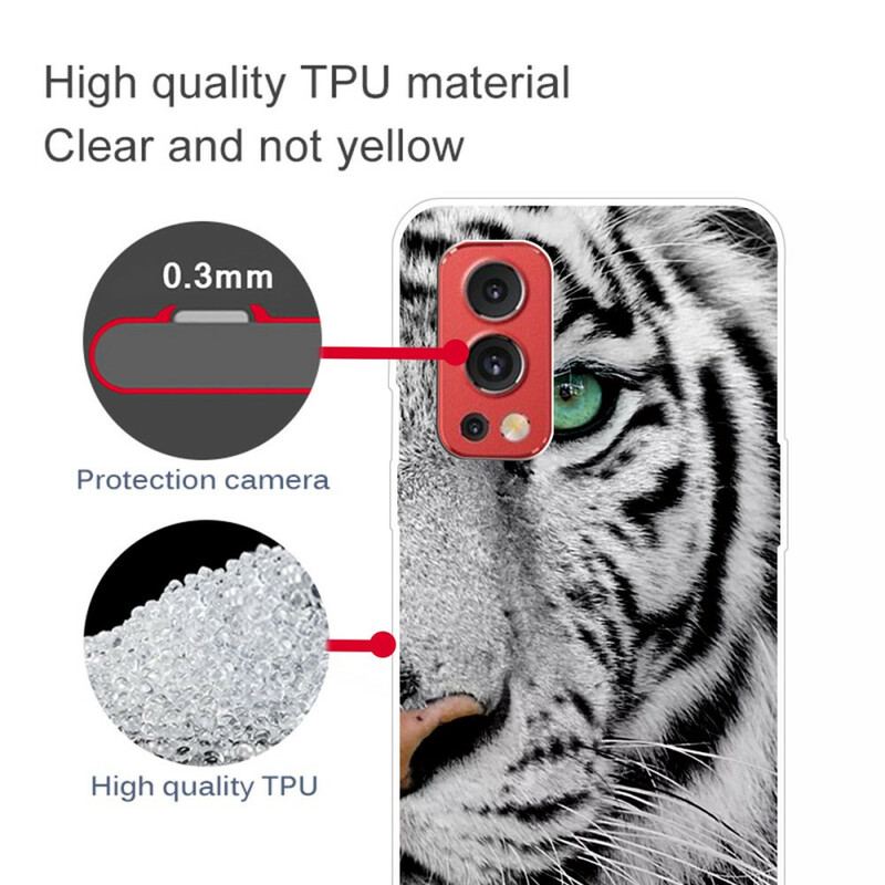 Coque OnePlus Nord 2 5G Face de Tigre