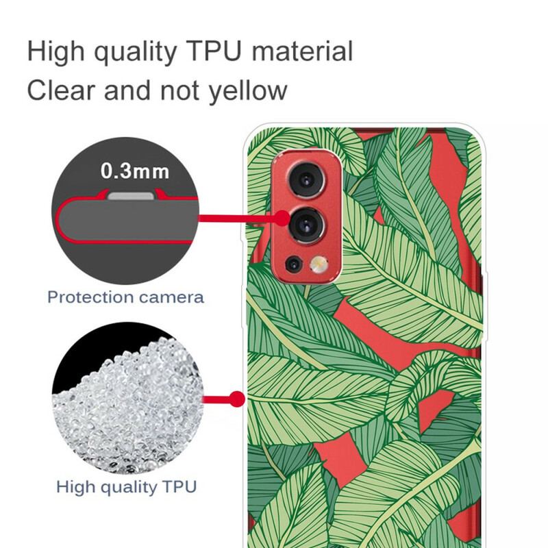 Coque OnePlus Nord 2 5G Transparente Feuilles Graphiques