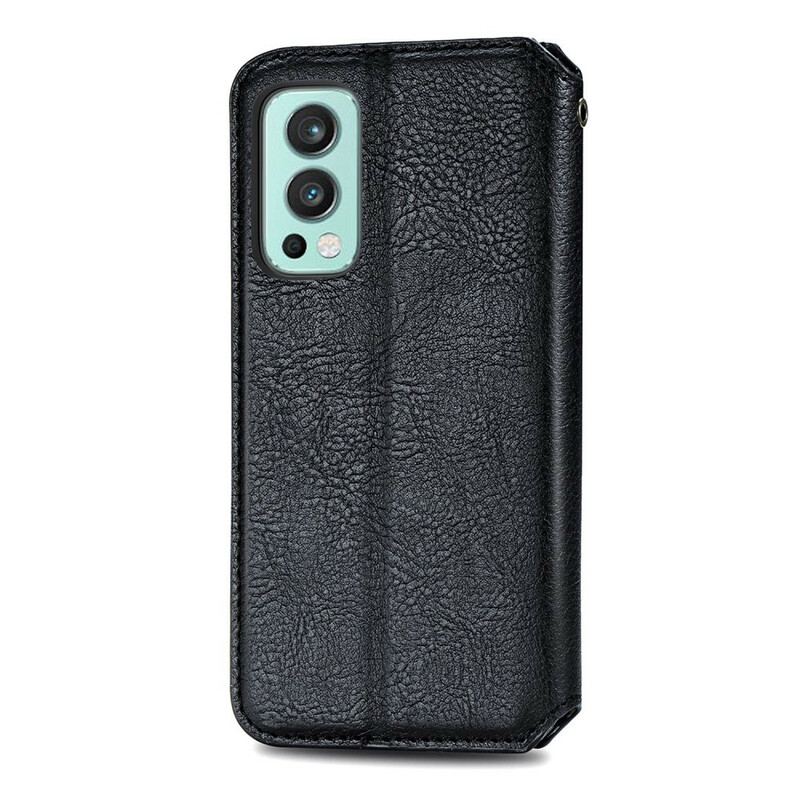 Flip Cover OnePlus Nord 2 5G Effet Cuir Texture Diamant