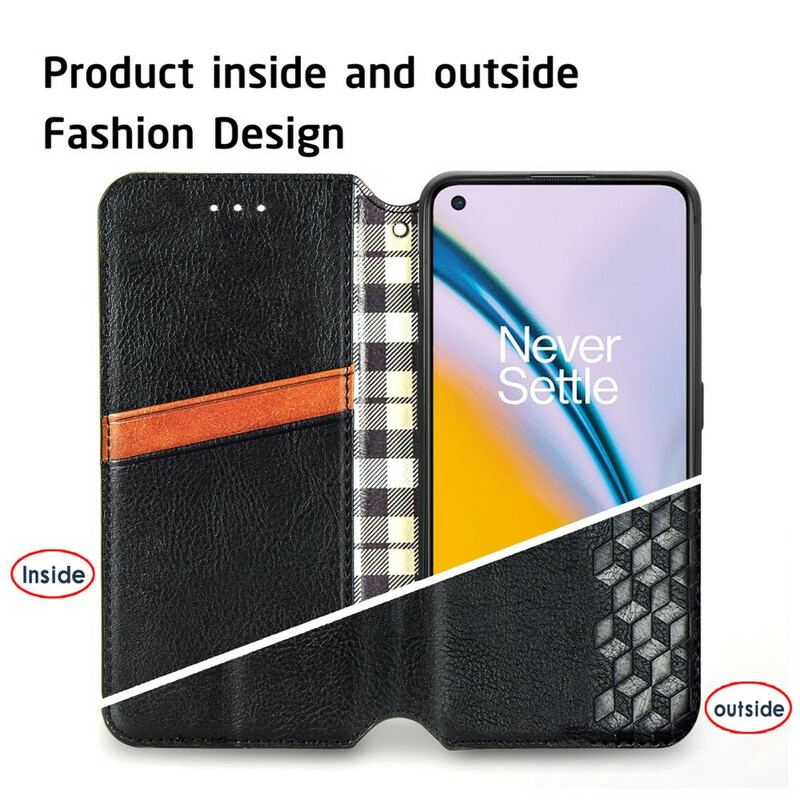 Flip Cover OnePlus Nord 2 5G Effet Cuir Texture Diamant