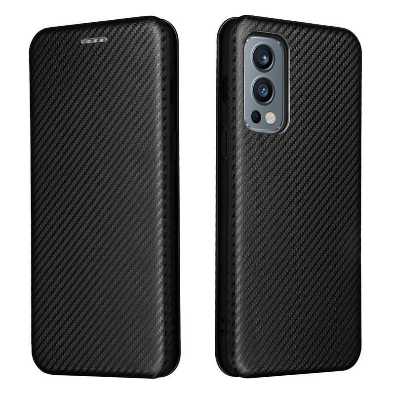 Flip Cover OnePlus Nord 2 5G Silicone Carbone Coloré