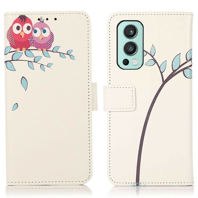 Housse OnePlus Nord 2 5G Couple De Hiboux Sur l'Arbre