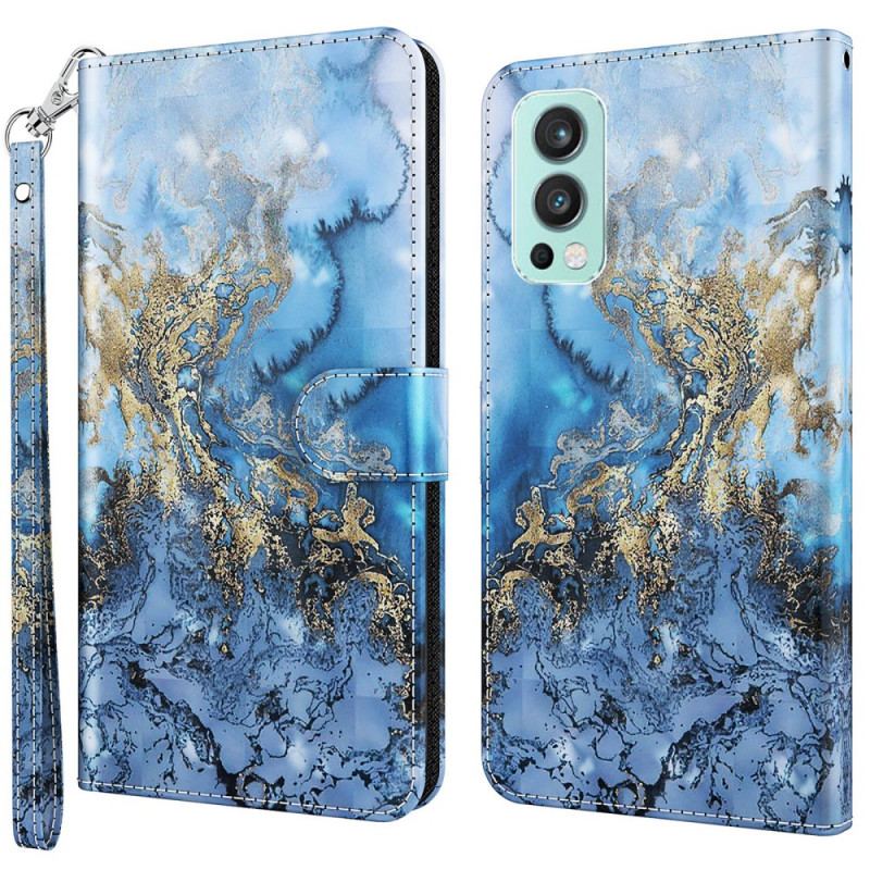 Housse OnePlus Nord 2 5G Marbre Design avec Lanière